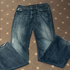 7 For All Mankind Dark Blue Boot Cut Women's Jeans low rise